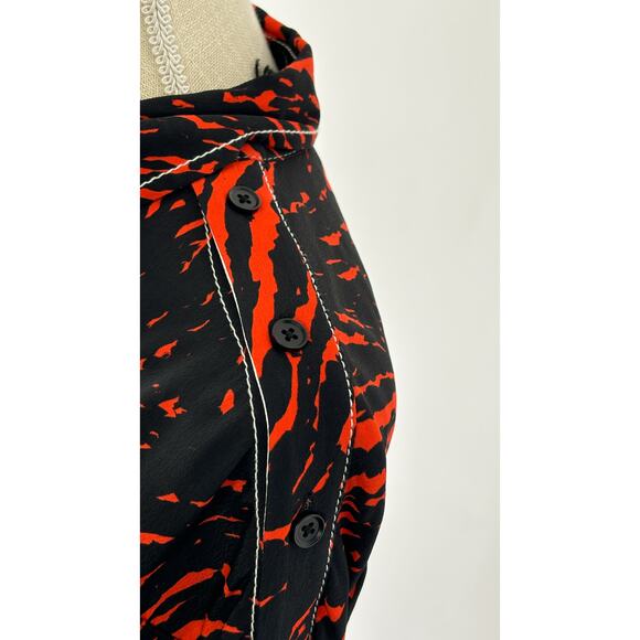 Proenza Schouler Printed Spiral Crepe De Chine Midi Wrap Dress Womens Size 2 New - Picture 6 of 16